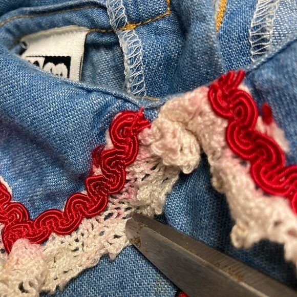 WHO’S THAT BABY VINTAGE Youth Girl’s Denim Jumper Jumpsuit Size 3T Made in USA - Picture 8 of 12